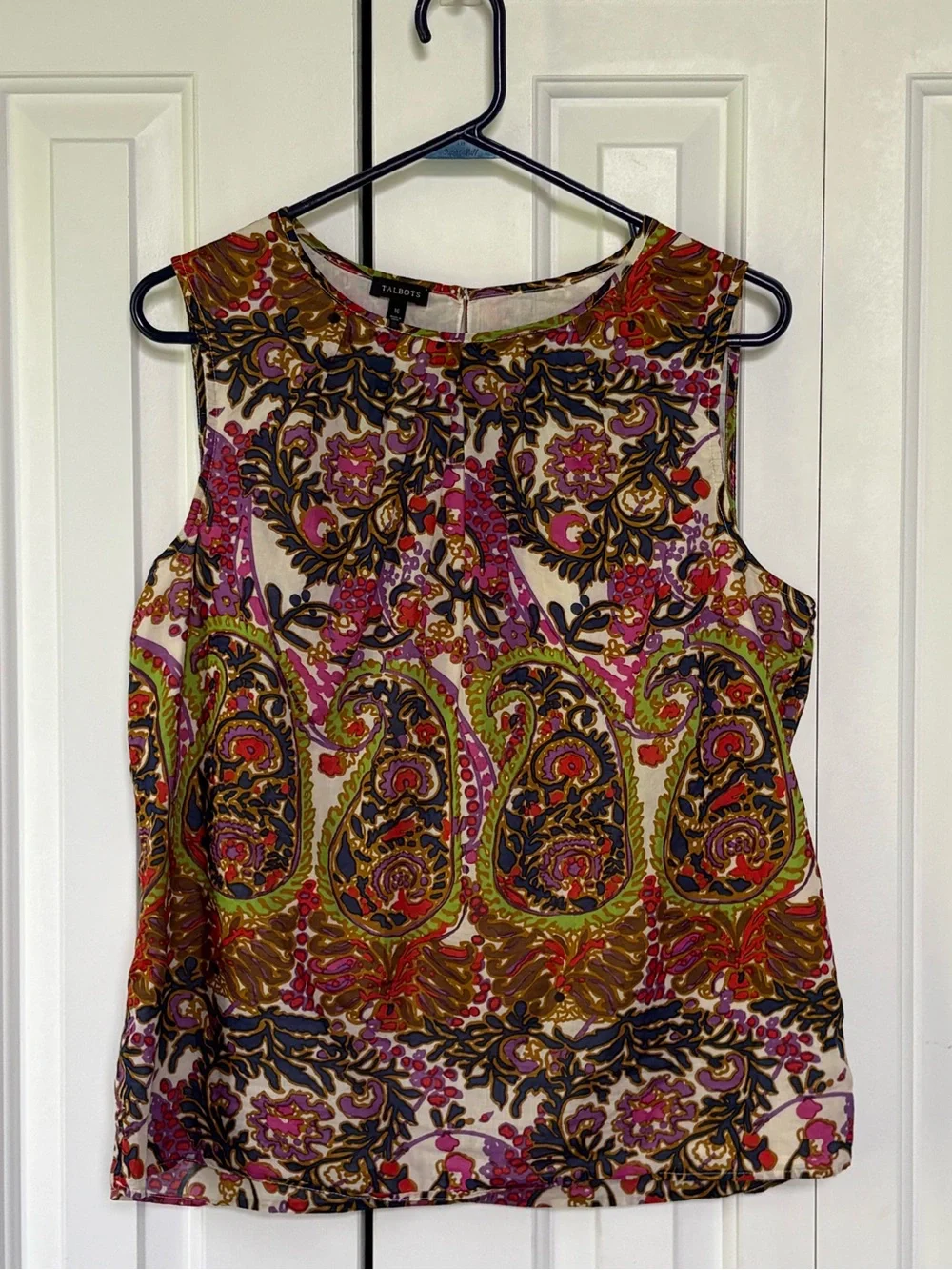 Talbots Lined Paisley Print Shell - Size 16 (XL) - Picture 3 of 15